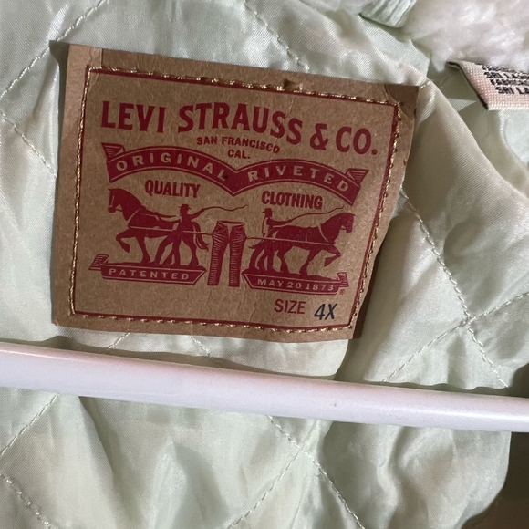Levi's Women's Plus Size 4X Sherpa Meadow Mist Baby Baggy Trucker Jacket NWT - Picture 5 of 7